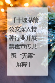 十堰茅箭公安深入特种行业开展禁毒宣传共筑“无毒”屏障