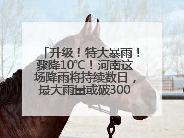 升级！特大暴雨！骤降10℃！河南这场降雨将持续数日，最大雨量或破300毫米极端纪录