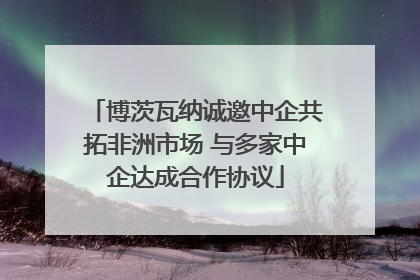 博茨瓦纳诚邀中企共拓非洲市场 与多家中企达成合作协议