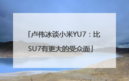 卢伟冰谈小米YU7：比SU7有更大的受众面