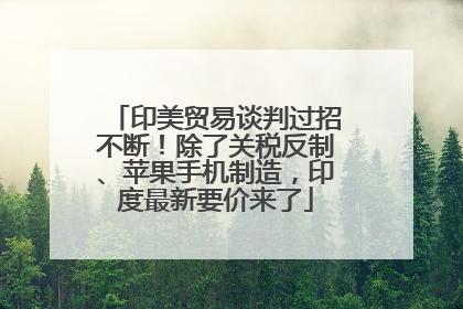 印美贸易谈判过招不断！除了关税反制、苹果手机制造，印度最新要价来了