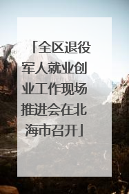 全区退役军人就业创业工作现场推进会在北海市召开
