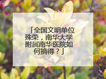 全国文明单位殊荣，南华大学附属南华医院如何摘得？