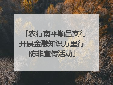 农行南平顺昌支行开展金融知识万里行防非宣传活动