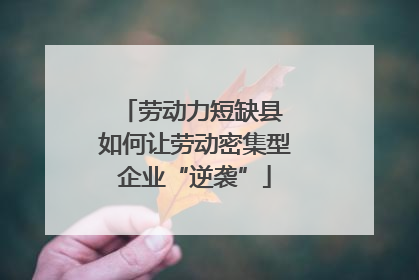 劳动力短缺县 如何让劳动密集型企业“逆袭”