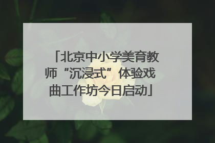 北京中小学美育教师“沉浸式”体验戏曲工作坊今日启动