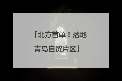 北方首单！落地青岛自贸片区