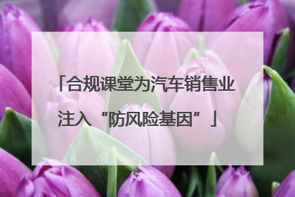 合规课堂为汽车销售业注入“防风险基因”