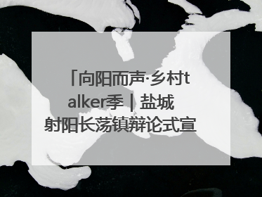 向阳而声·乡村talker季｜盐城射阳长荡镇辩论式宣讲有看头有热度