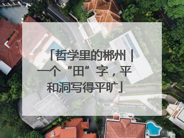 哲学里的郴州｜一个“田”字，平和洞写得平旷