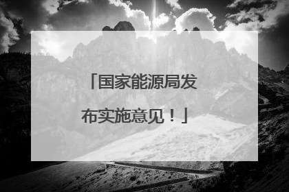 国家能源局发布实施意见！