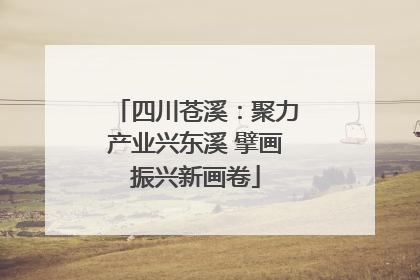四川苍溪：聚力产业兴东溪 擘画振兴新画卷