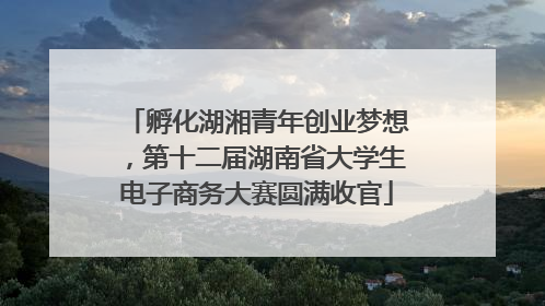 孵化湖湘青年创业梦想，第十二届湖南省大学生电子商务大赛圆满收官