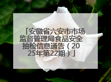 安徽省六安市市场监督管理局食品安全抽检信息通告（2025年第22期）