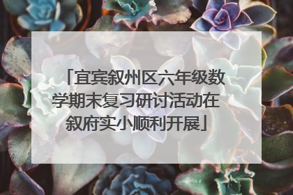 宜宾叙州区六年级数学期末复习研讨活动在叙府实小顺利开展