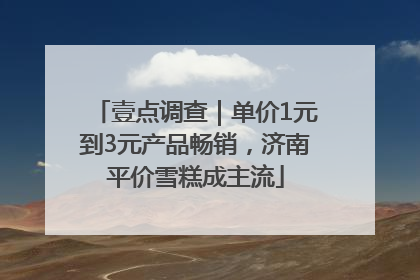 壹点调查｜单价1元到3元产品畅销，济南平价雪糕成主流