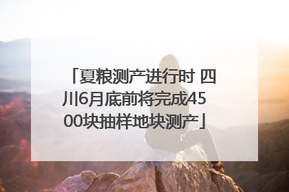 夏粮测产进行时 四川6月底前将完成4500块抽样地块测产