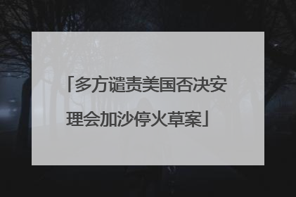 多方谴责美国否决安理会加沙停火草案