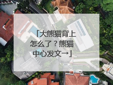 大熊猫背上怎么了？熊猫中心发文→