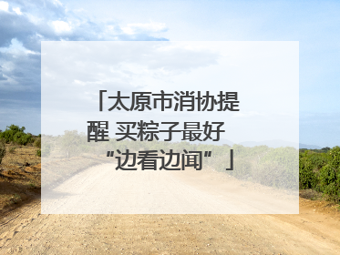 太原市消协提醒 买粽子最好“边看边闻”