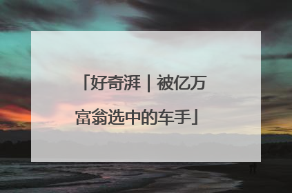 好奇湃｜被亿万富翁选中的车手