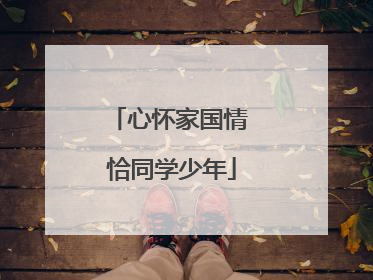 心怀家国情 恰同学少年