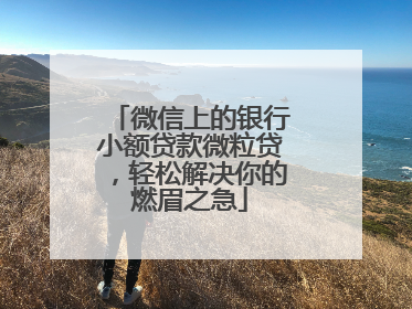 微信上的银行小额贷款微粒贷，轻松解决你的燃眉之急