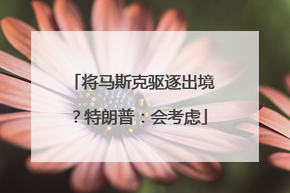 将马斯克驱逐出境？特朗普：会考虑