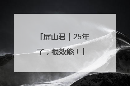 屏山君｜25年了，很效能！