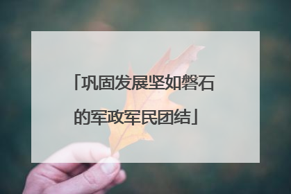 巩固发展坚如磐石的军政军民团结