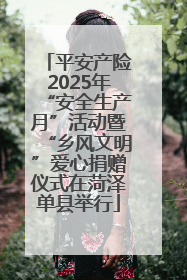平安产险2025年“安全生产月”活动暨“乡风文明”爱心捐赠仪式在菏泽单县举行