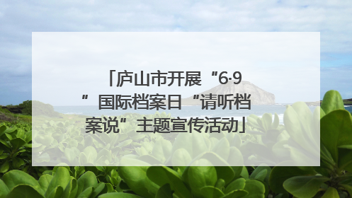 庐山市开展“6·9”国际档案日“请听档案说”主题宣传活动