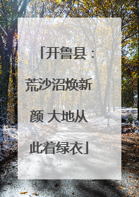 开鲁县：荒沙沼焕新颜 大地从此着绿衣