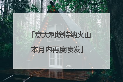 意大利埃特纳火山本月内再度喷发