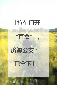拉车门开“盲盒”，济源公安：已拿下