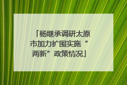 杨继承调研太原市加力扩围实施“两新”政策情况
