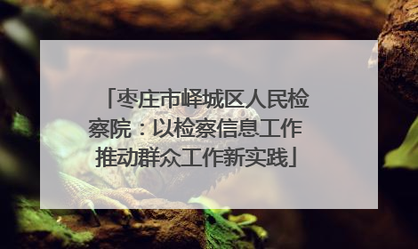 枣庄市峄城区人民检察院：以检察信息工作推动群众工作新实践