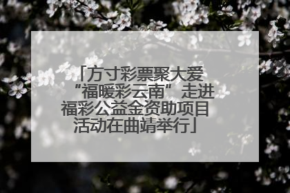方寸彩票聚大爱 “福暖彩云南”走进福彩公益金资助项目活动在曲靖举行