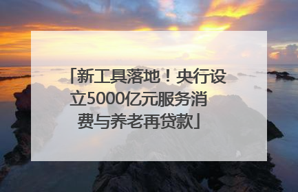 新工具落地！央行设立5000亿元服务消费与养老再贷款