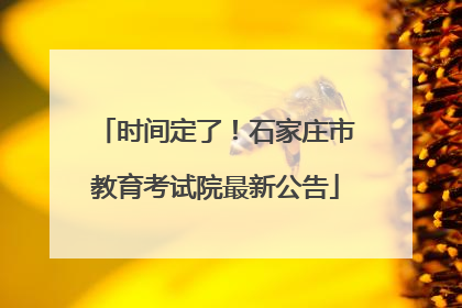 时间定了！石家庄市教育考试院最新公告