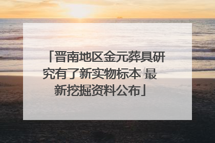 晋南地区金元葬具研究有了新实物标本 最新挖掘资料公布