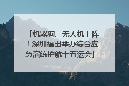 机器狗、无人机上阵！深圳福田举办综合应急演练护航十五运会