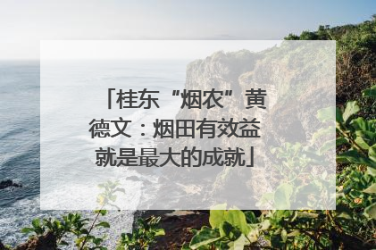 桂东“烟农”黄德文：烟田有效益就是最大的成就