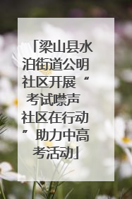梁山县水泊街道公明社区开展“考试噤声 社区在行动”助力中高考活动