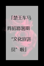 楚王车马阵招募暑期“文化宣讲员”啦