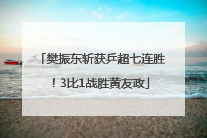 樊振东斩获乒超七连胜！3比1战胜黄友政