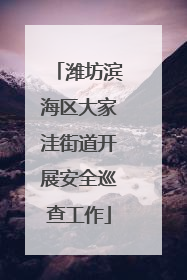 潍坊滨海区大家洼街道开展安全巡查工作