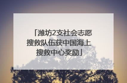 潍坊2支社会志愿搜救队伍获中国海上搜救中心奖励