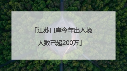 江苏口岸今年出入境人数已超200万