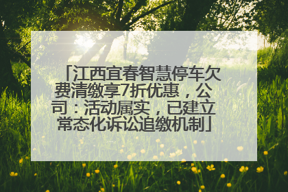 江西宜春智慧停车欠费清缴享7折优惠，公司：活动属实，已建立常态化诉讼追缴机制